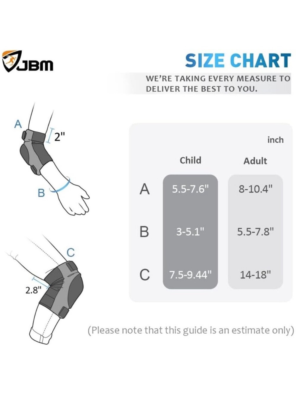 Adult Black Protective Knee, Elbow and Wrist Support Set - Picture 7 of 10
